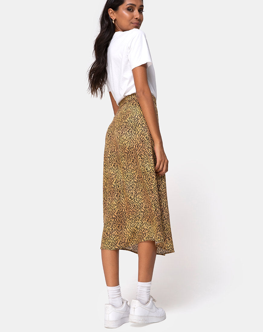Image of Saika Midi Skirt in Mini Tiger Brown