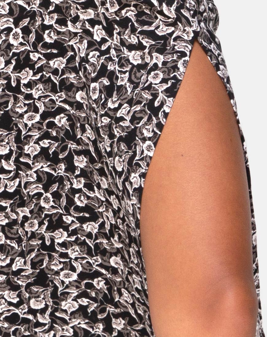 Image of Saika Midi Skirt in Wild Tulip Black