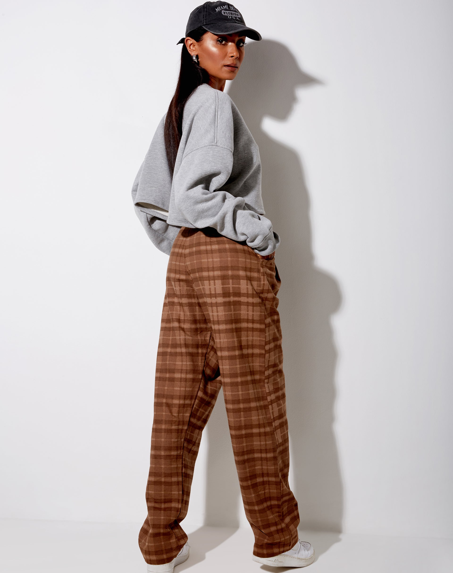 Image of Sakila Trouser in Brown Check