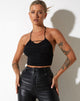 image of Salet Crop Top in Mesh Black