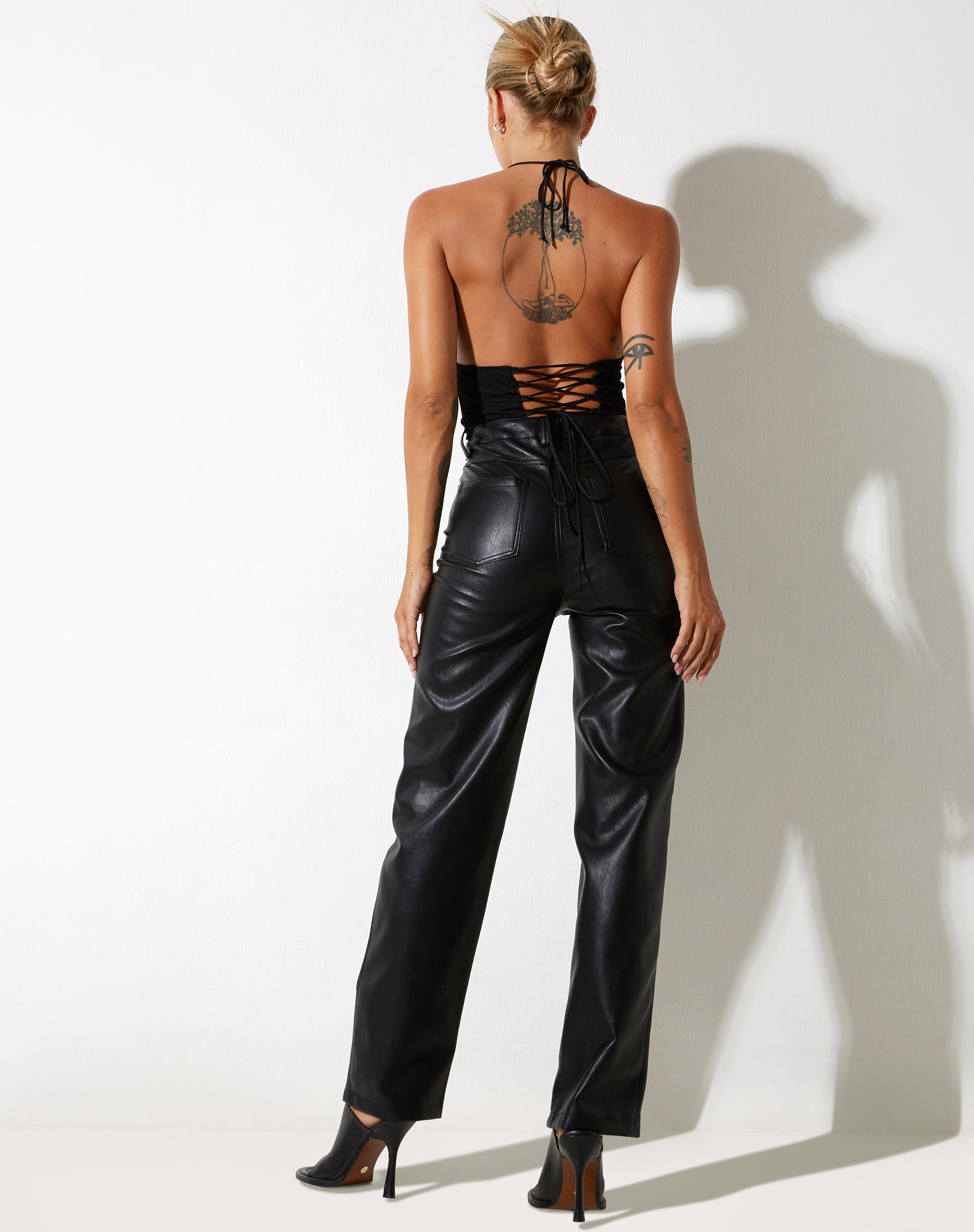 image of Salet Crop Top in Mesh Black