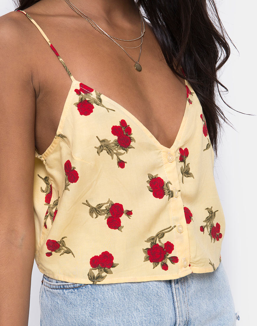 Image of Sanami Cami Top in Falling Rose Yellow