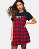 Image of Sanna Slip Dress in Plaid Red Black