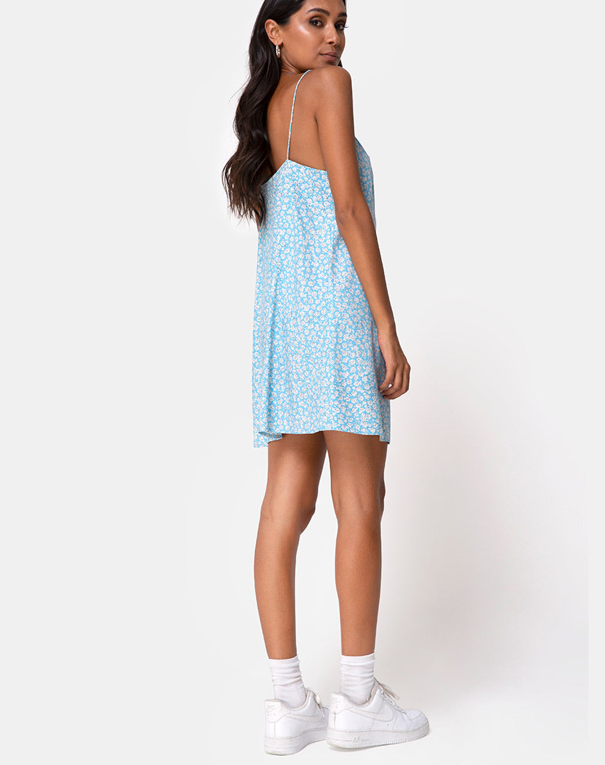 Blue Floral Slip Dress | Sanna – motelrocks.com