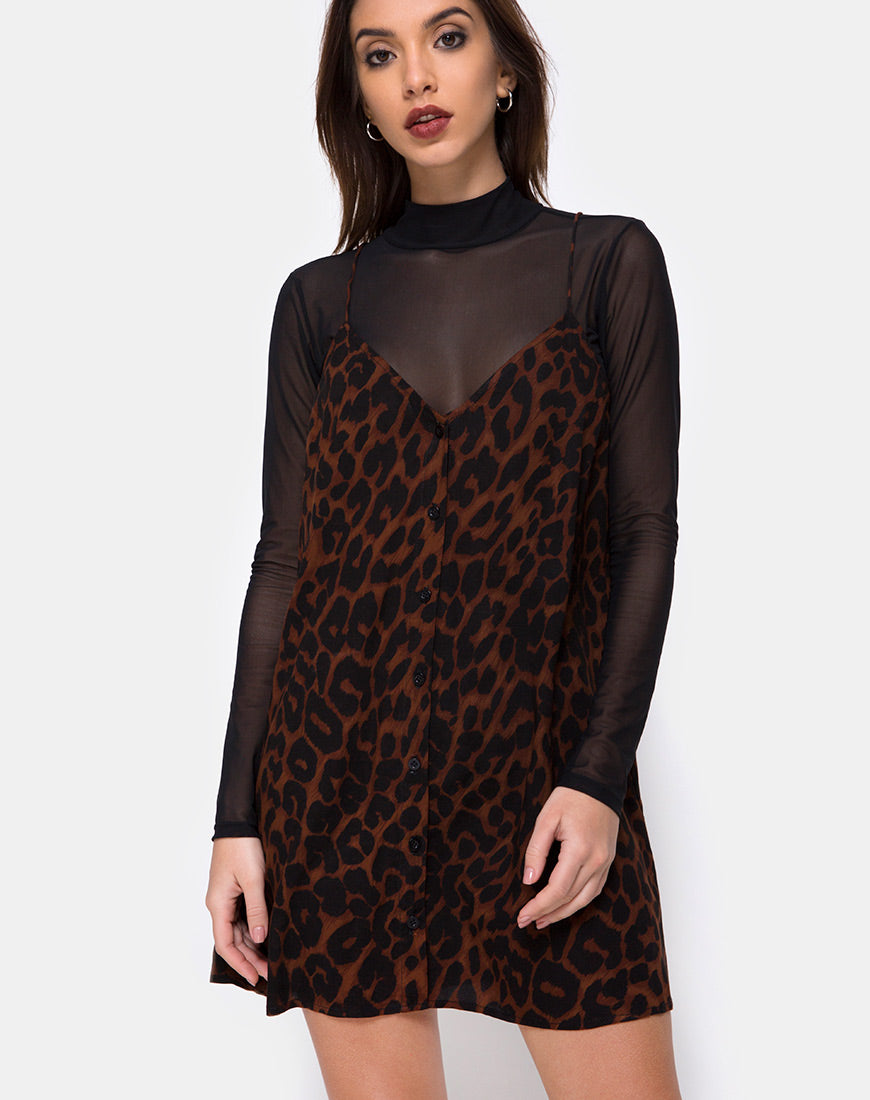 Image of Sanna Slip Dress in Oversize Jaguar Brown