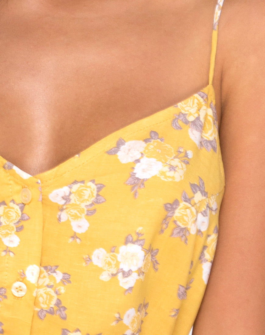 Image of Sanna Slip Dress in Rose Bunch Yellow