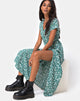 Image of Sanrin Midi Dress in Floral Field Green