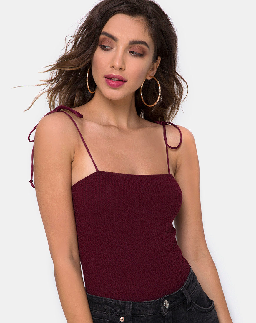 Sarela Bodice in Rib Burgundy