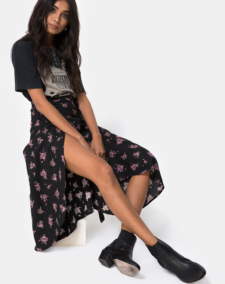 Satha Skirt in Sohey Rose Black