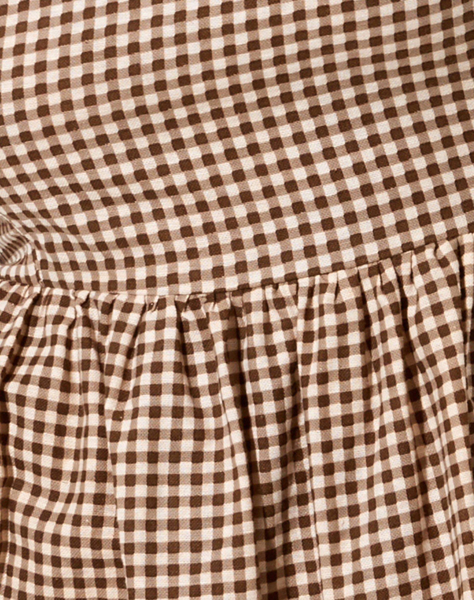Short Sleeve Brown Check Skater Dress
