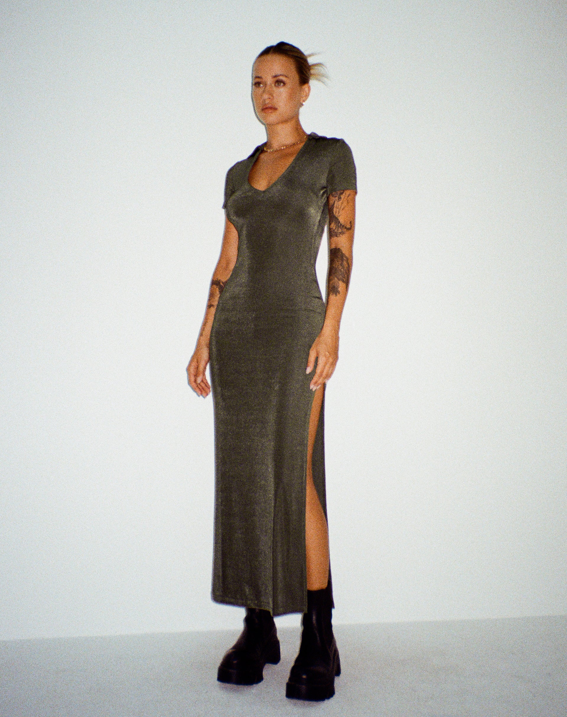 Savita Maxi Dress in Dark Olive Savita Maxi Dress in Dark Olive