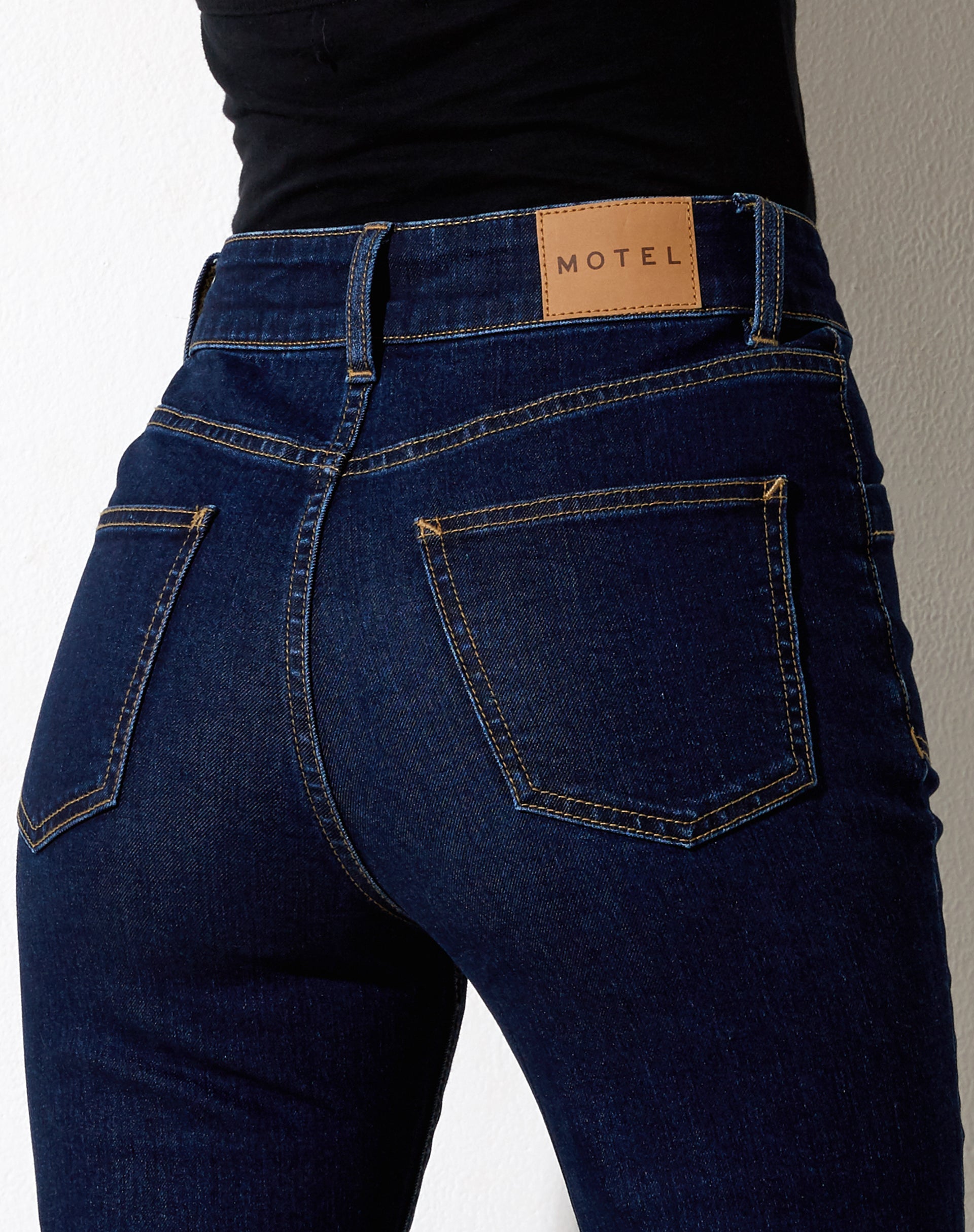 Image of Seam Split Jeans in Indigo Blue