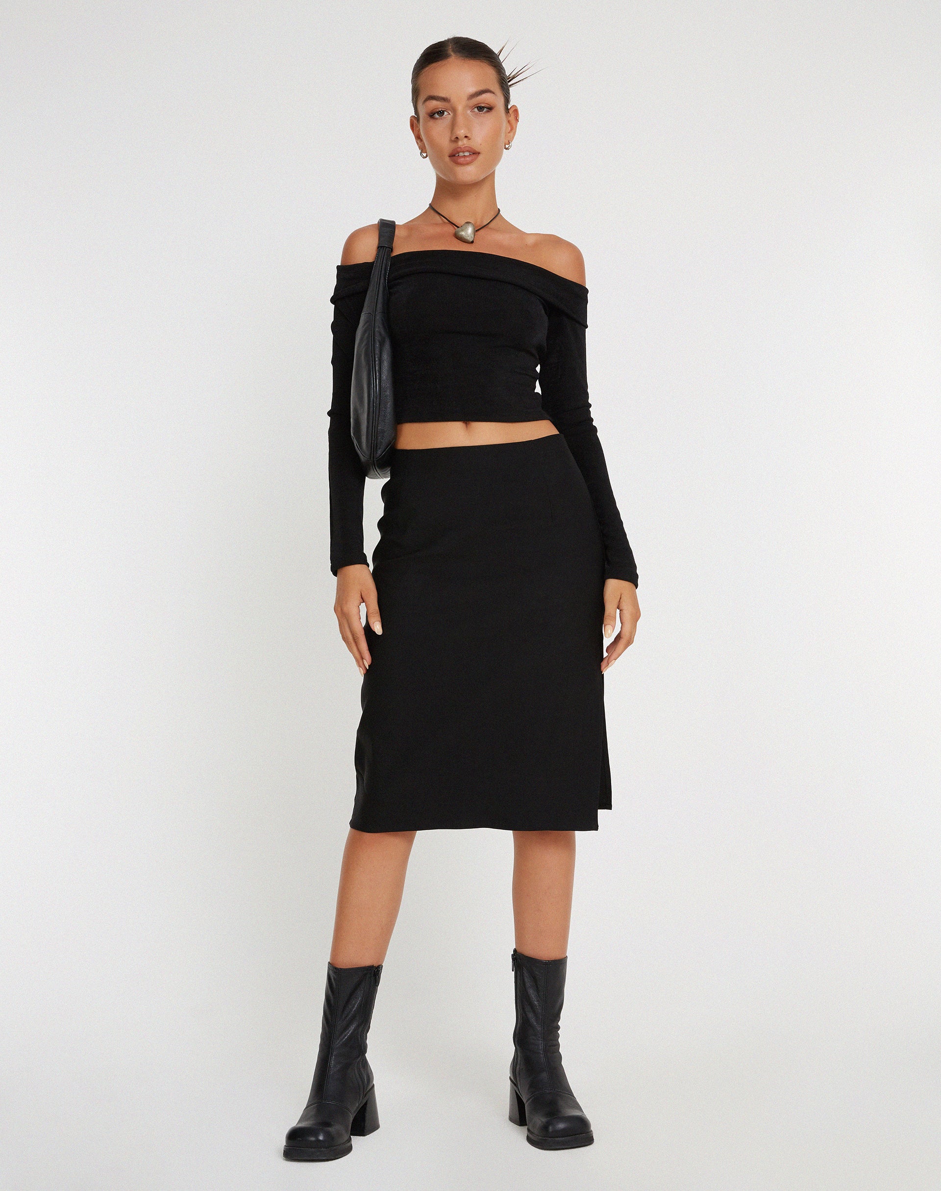 image of Sekoji Midi Skirt in Black