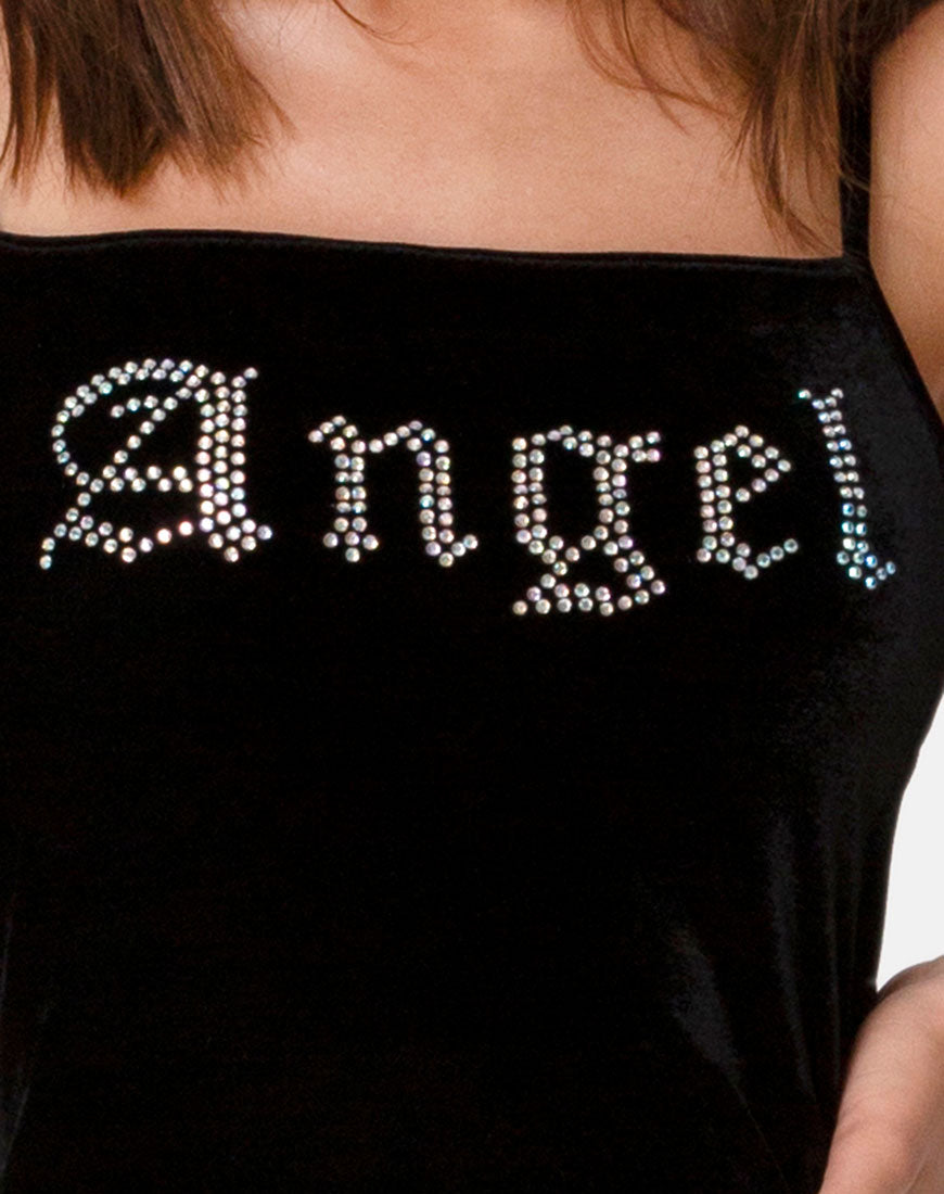 Image of Seleh Dress in Black w/ Angel Diamante