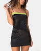 Image of Selah Dress in Satin Black with Lime Lace