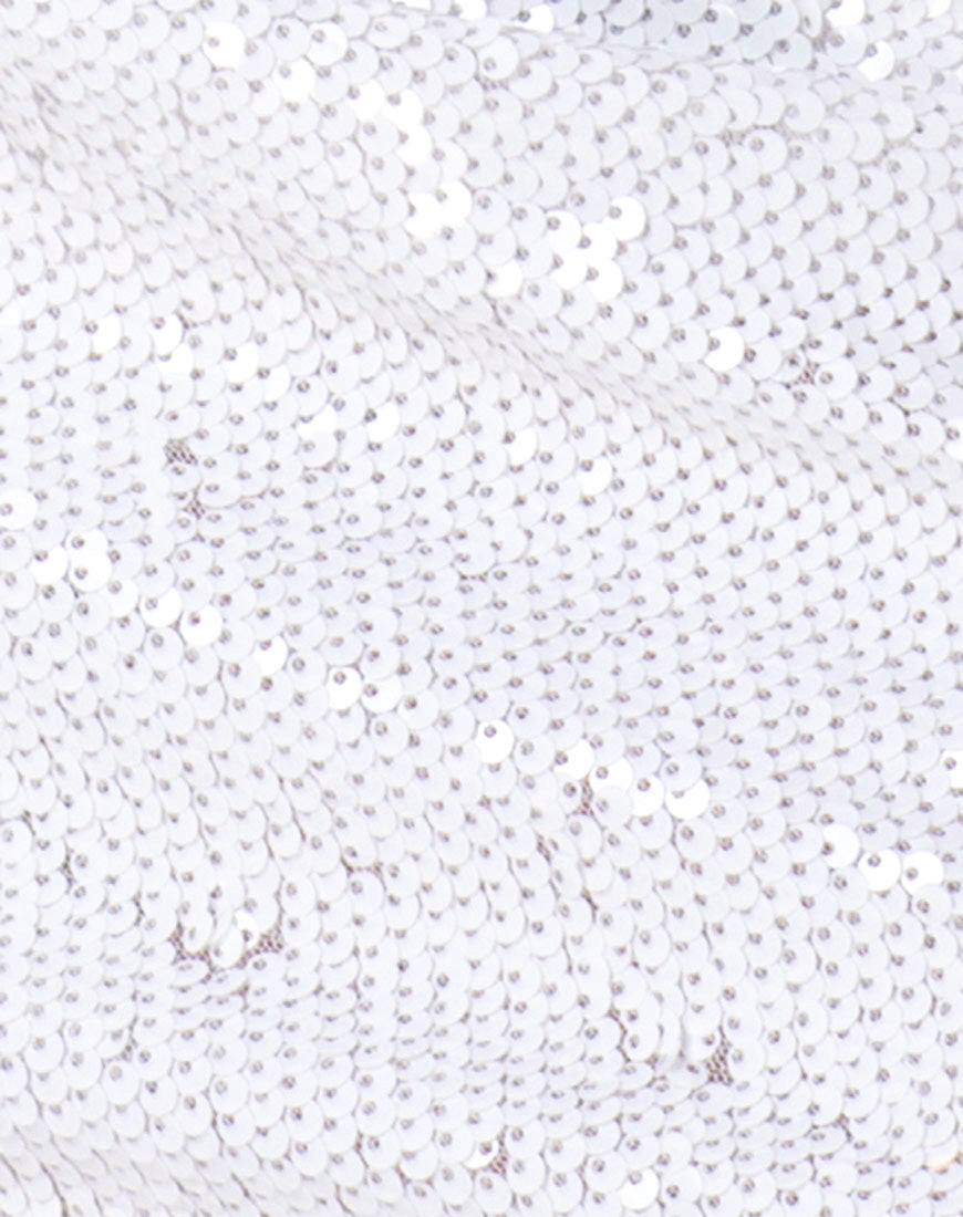 Image of Selah Tube Dress in Matte Fishcale Sequin White