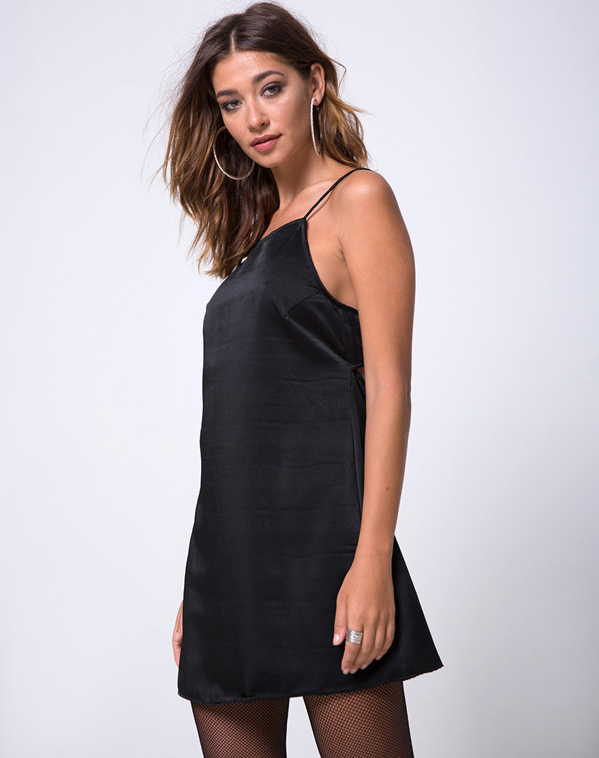 Image of Sello Slip Dress in Black