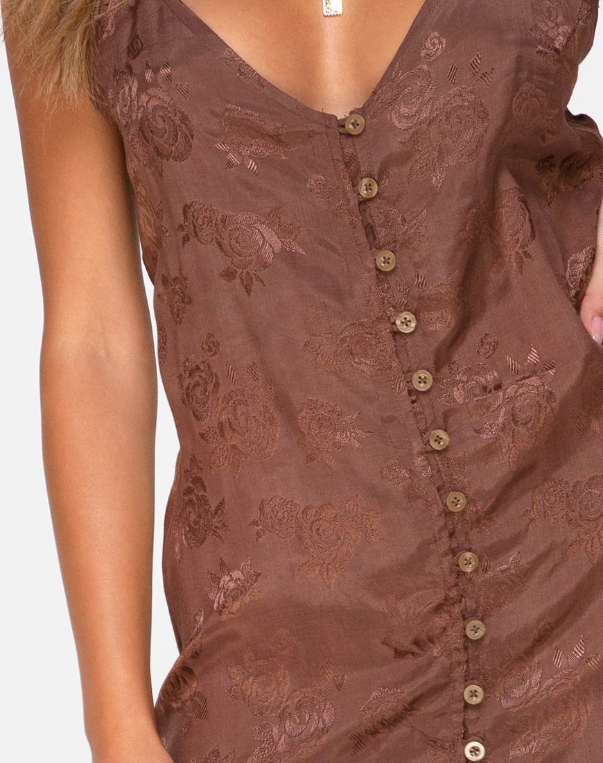 Image of Senia Dress in Satin Rose Chocolate
