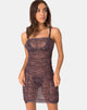 Image of Seruchi Bodycon Dress in Rar Leopard Mesh