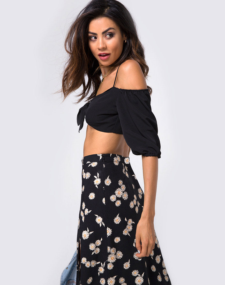 Image of Shayk Maxi Skirt in Grunge Daisy Floral