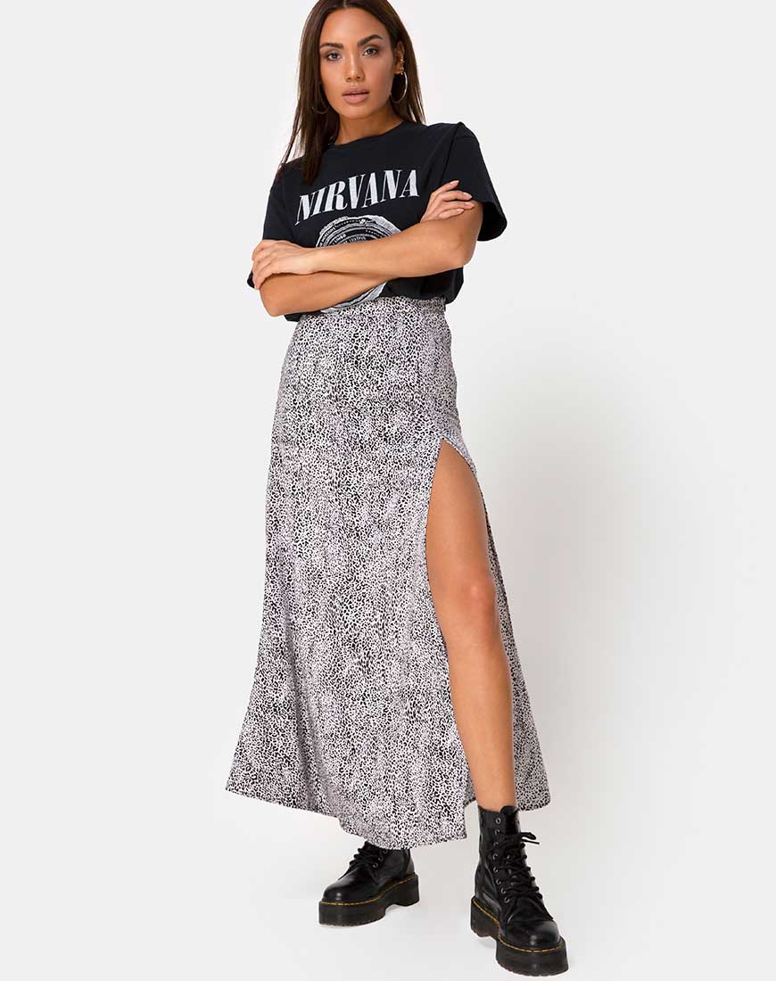 Maxi Leopard Print Leg Split Skirt | Shayk – motelrocks.com