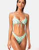 Image of Makida Bikini Bottom in Ditsy Petal Pastel Lime