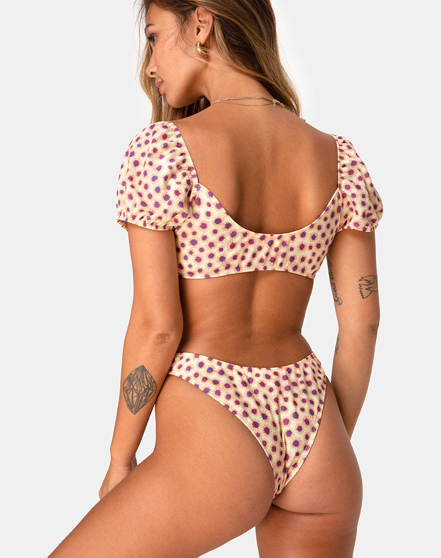 Makida Bikini Bottom in Ditsy Floral Yellow