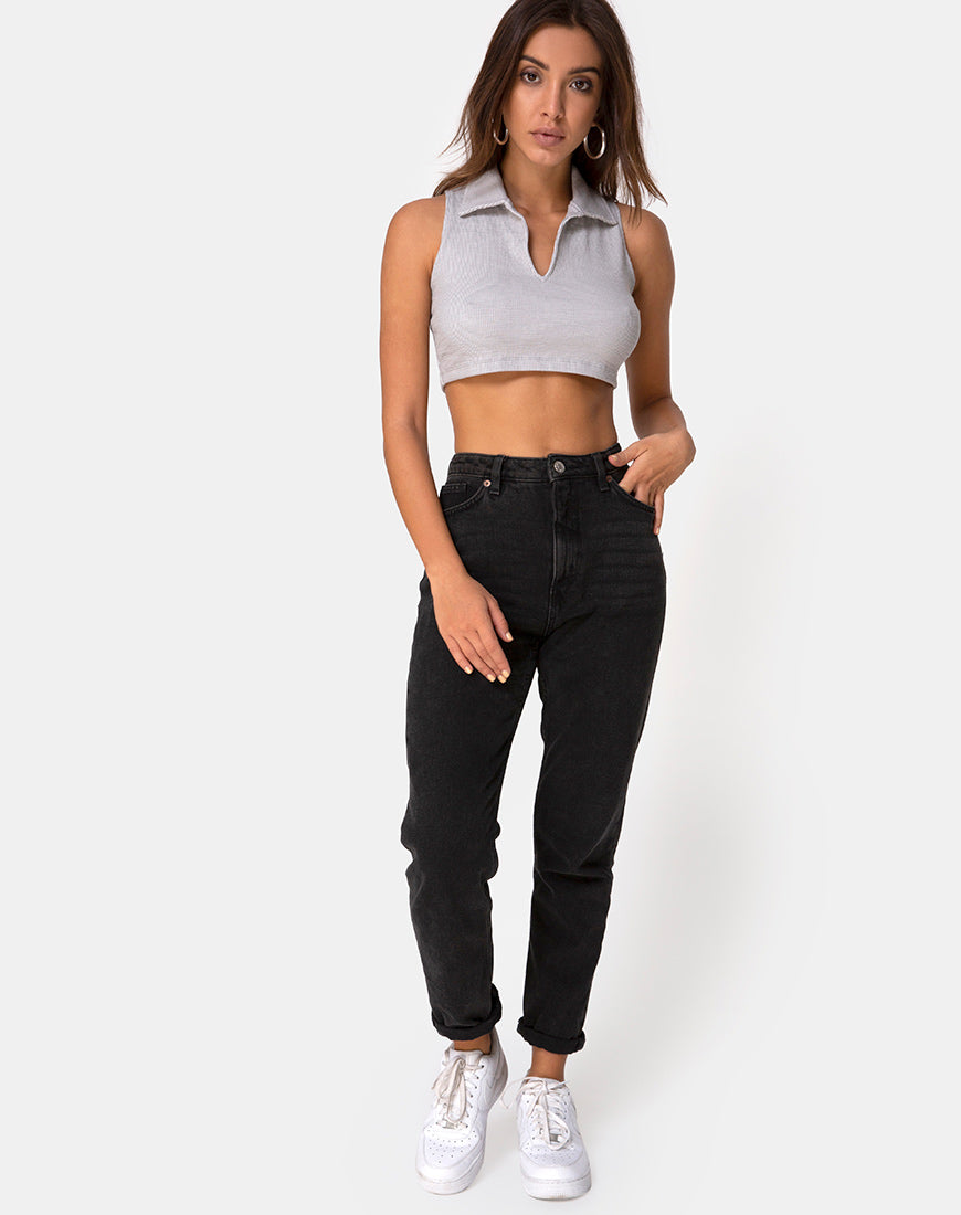 Image of Shenia Crop Top in Rib Grey