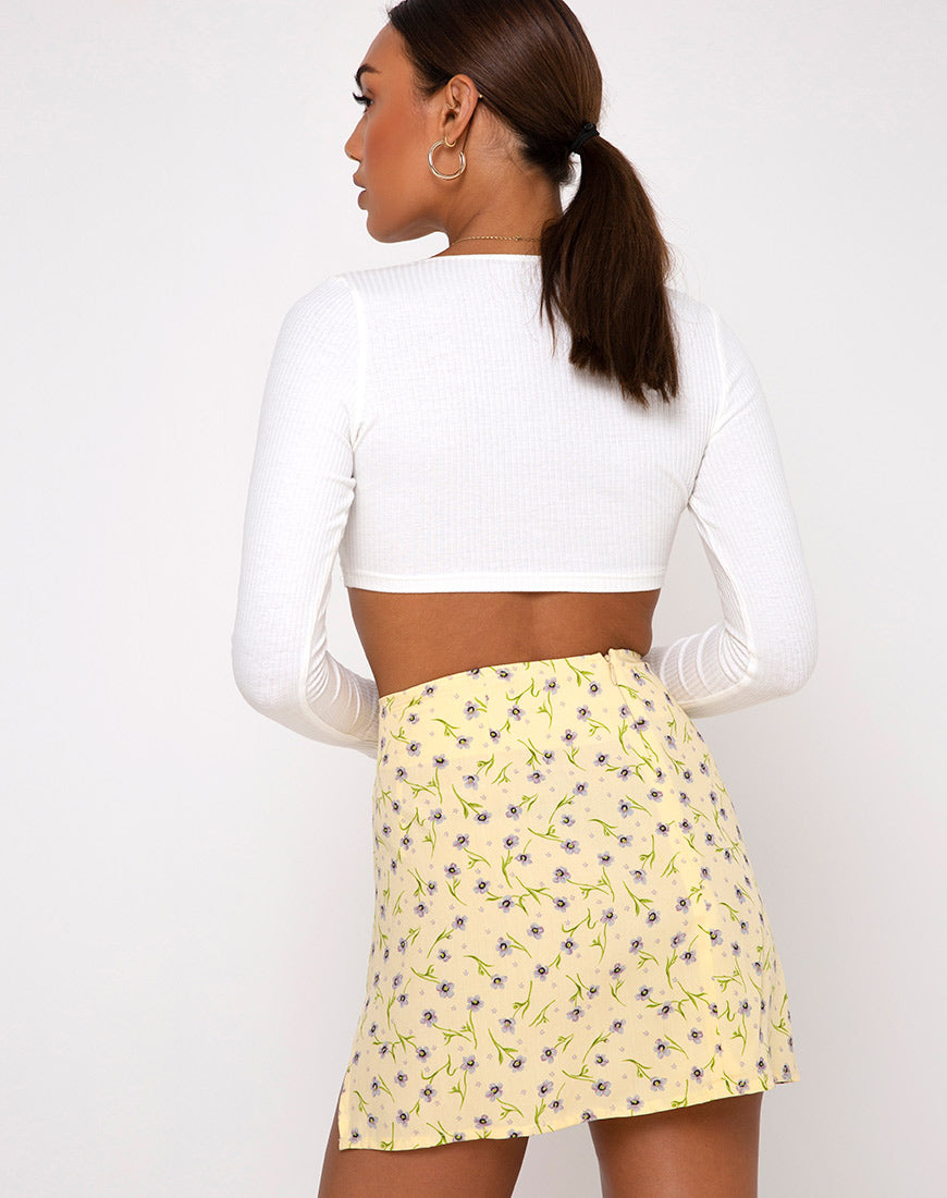 Image of Sheny Mini Skirt in Wild Flower Lemon Drop
