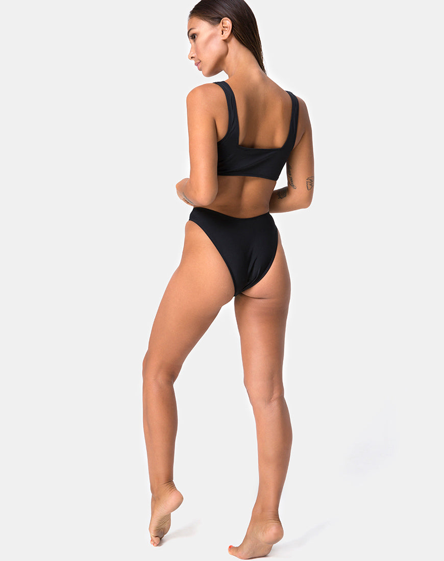 Image of Shielle Bikini Top in Black with Contrast Piping