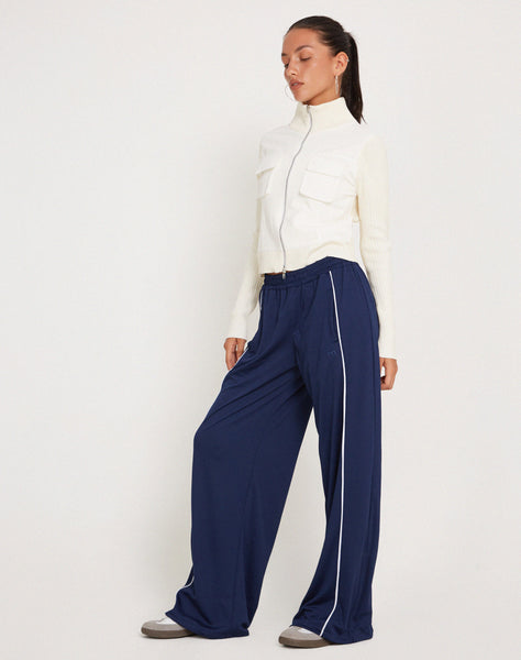 Navy Wide Leg Jogger Shobi motelrocks