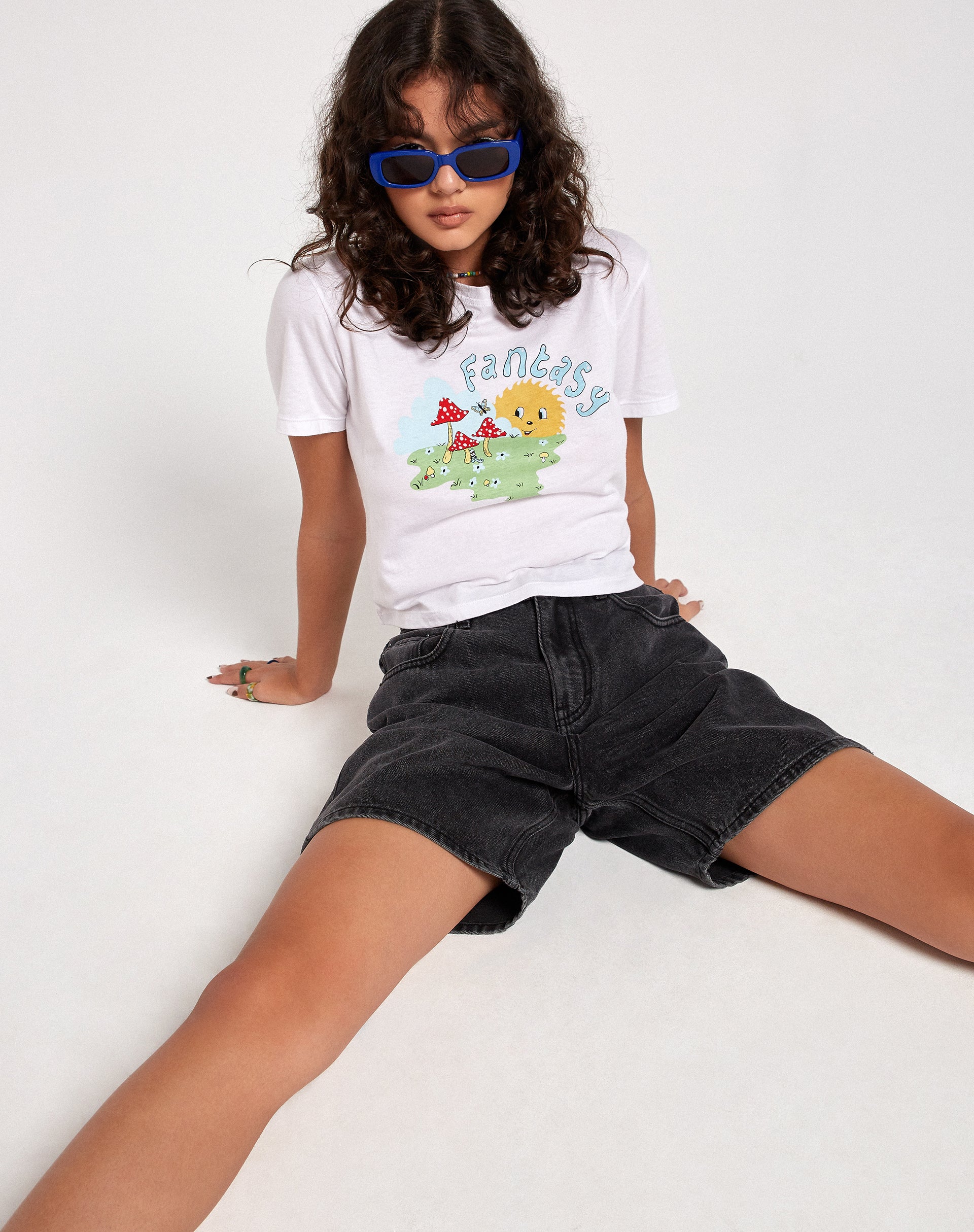 Denim short best sale black