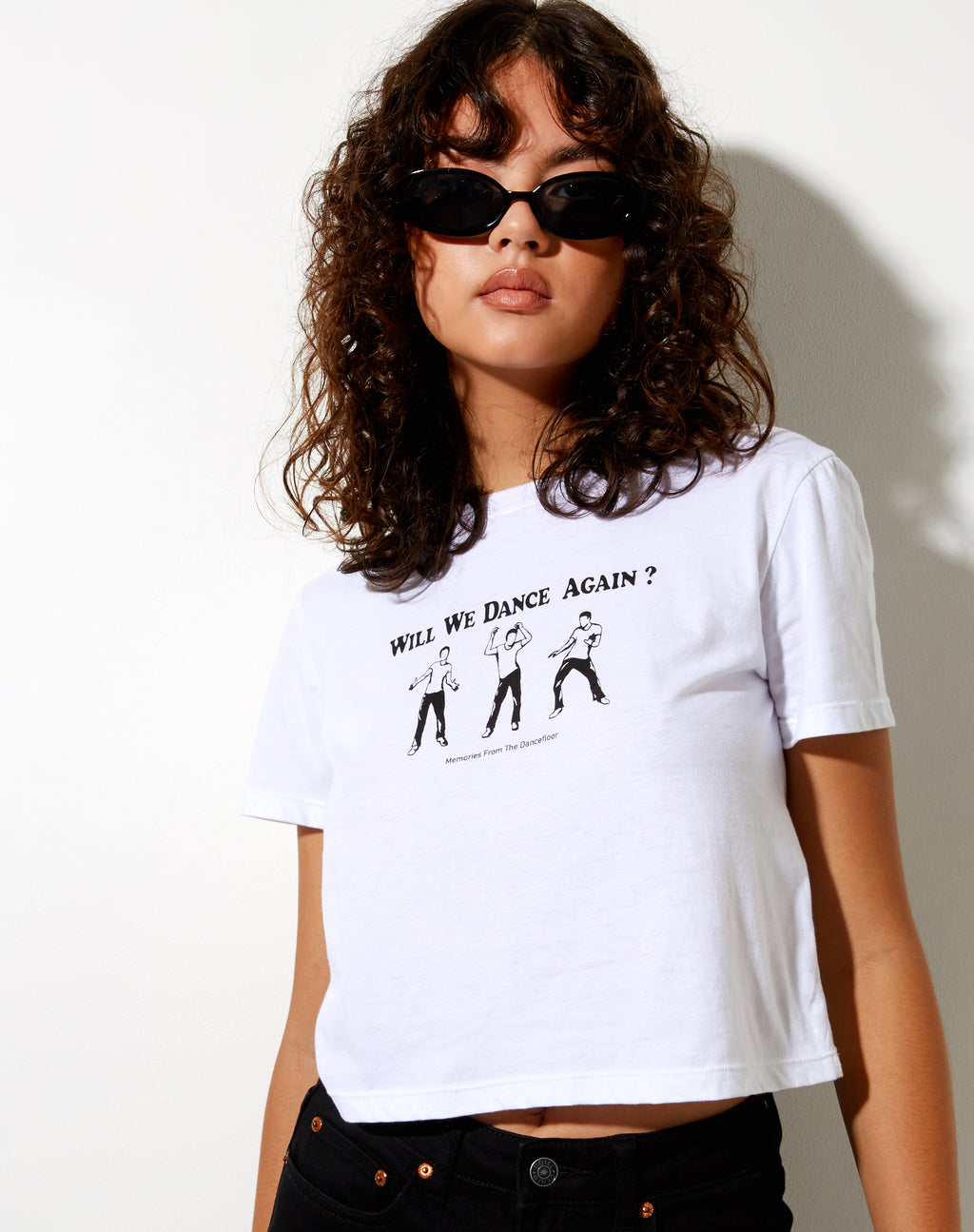 Shrunk Tee in White Will We Dance Again