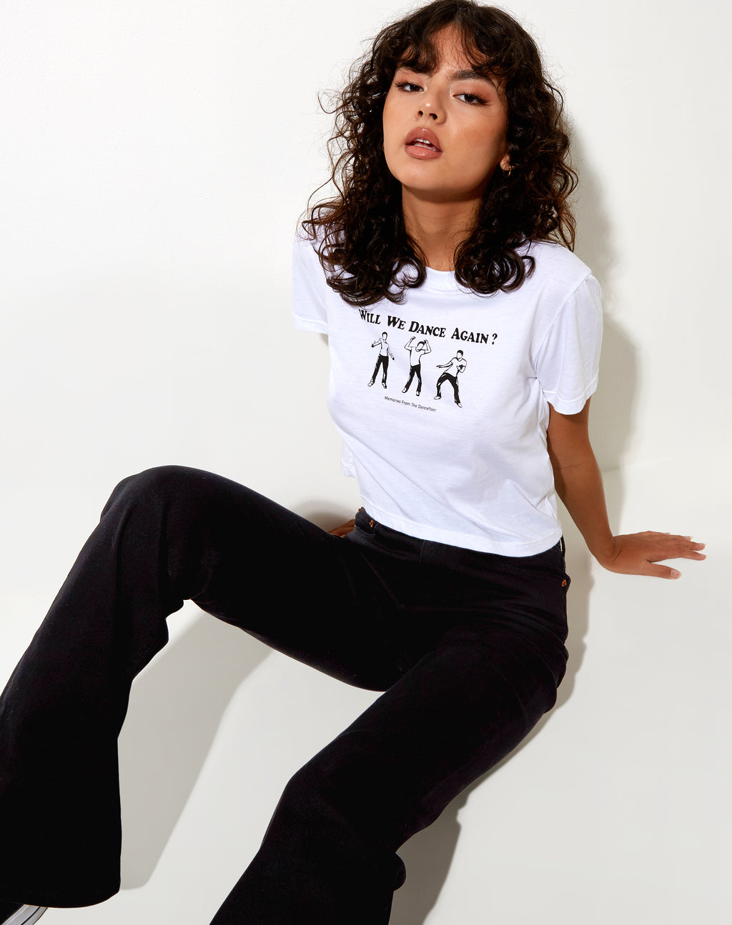 Shrunk Tee in White Will We Dance Again