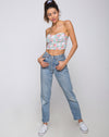 Image of Shisui Tube Top in Bloom Floral Blue Base