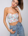 Image of Shisui Tube Top in Bloom Floral Blue Base