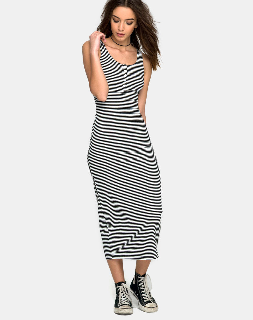 Image of Sierra Dress in Humbug Rib Black White