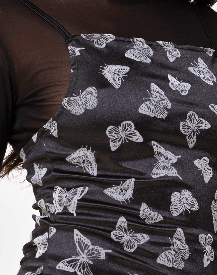Image of Sikhnet Mini Dress in Black Butterfly Flock