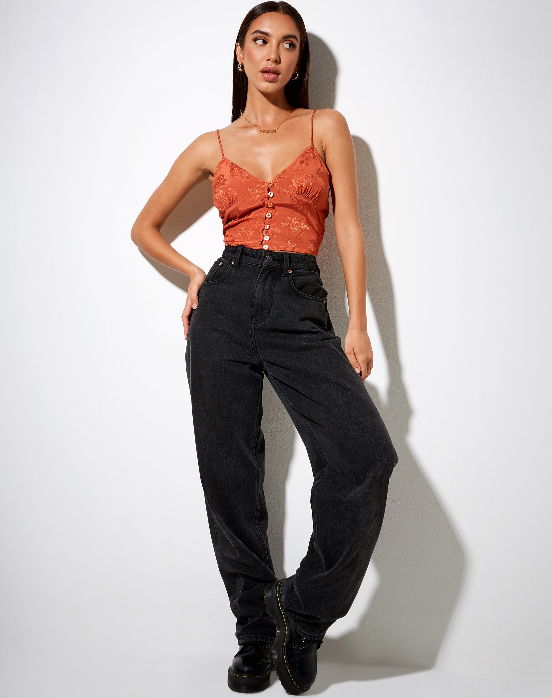 Image of Sipa Crop Top in Satin Rose Copper