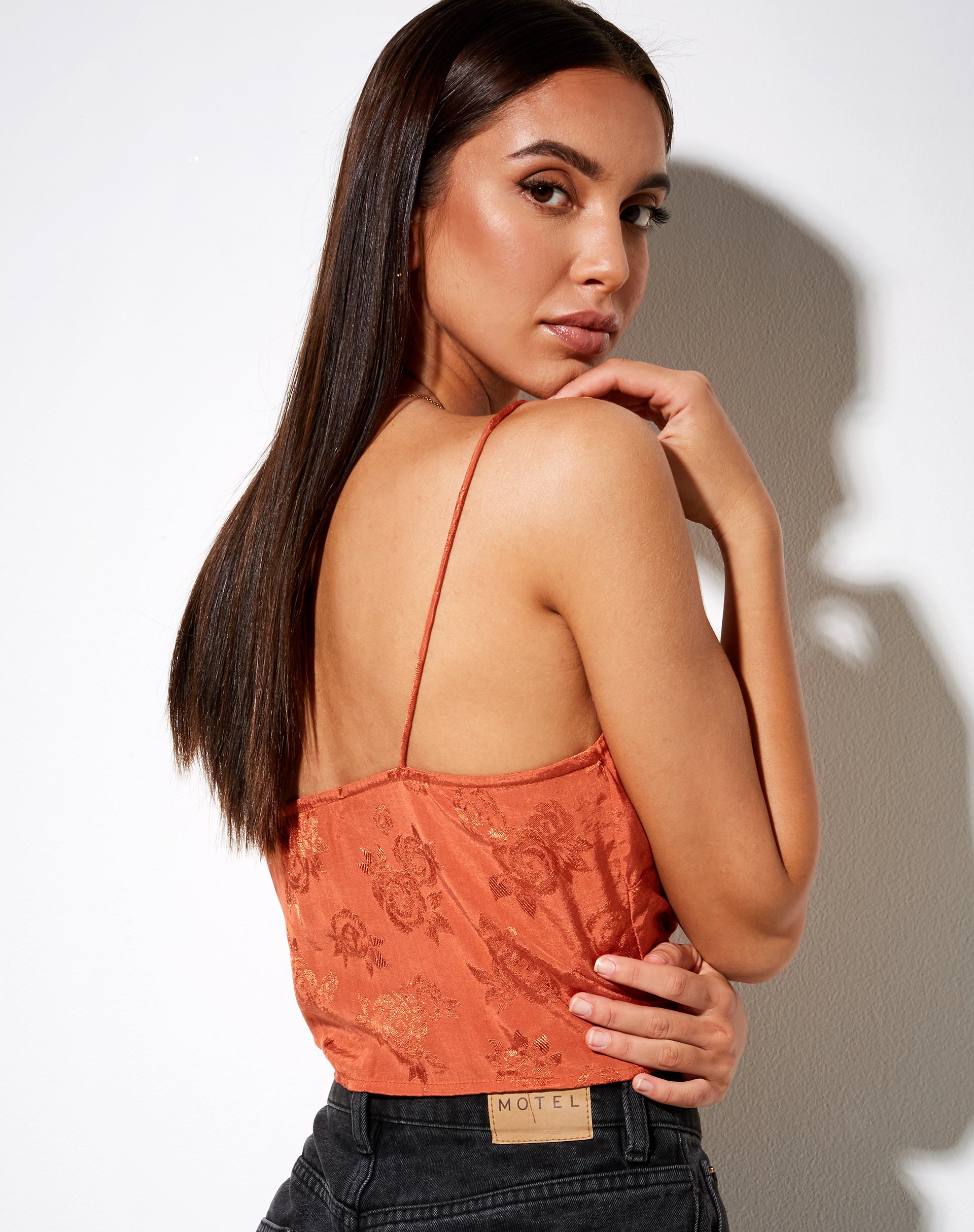 Image of Sipa Crop Top in Satin Rose Copper