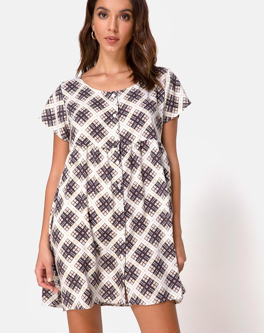 Image of Skibbie Babydoll Dress in Kate Check