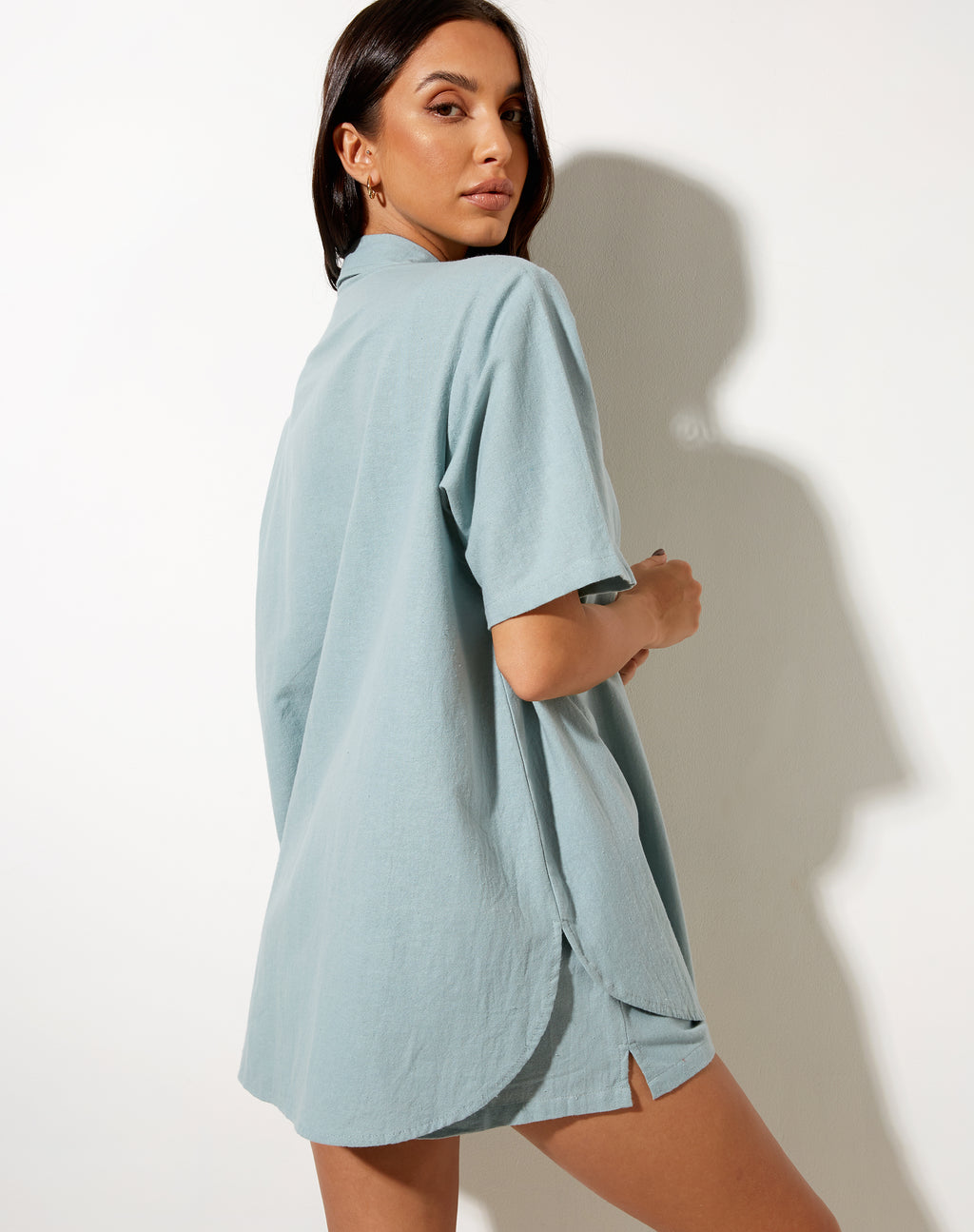 Smith Short Sleeve Shirt in Rami Blue Surf