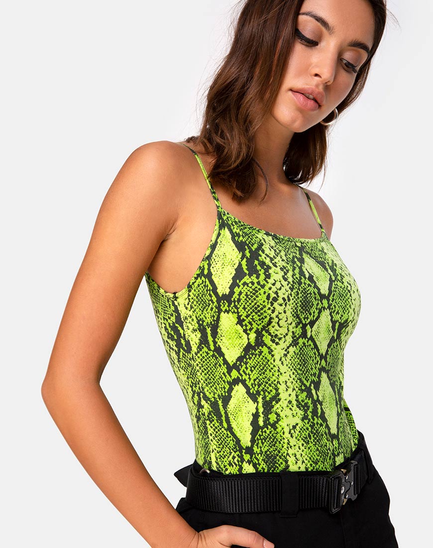Image of Sol Bodice in Snake Lime