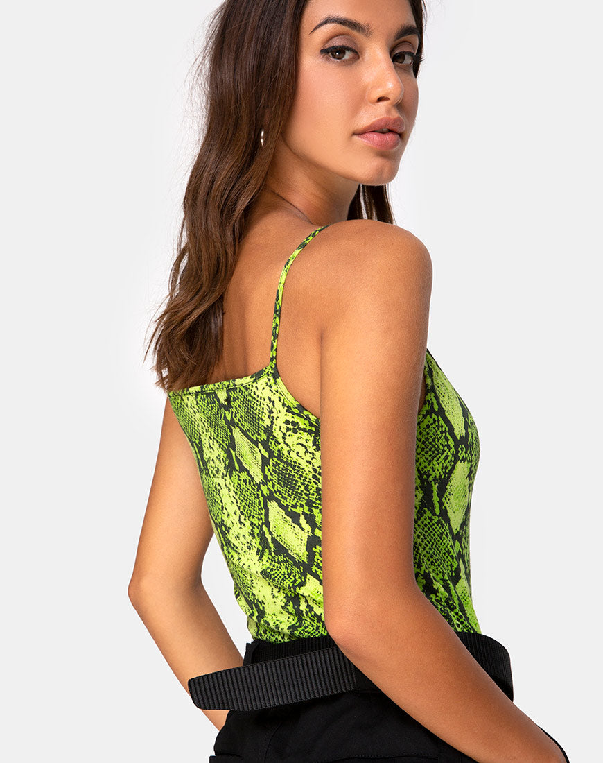 Image of Sol Bodice in Snake Lime