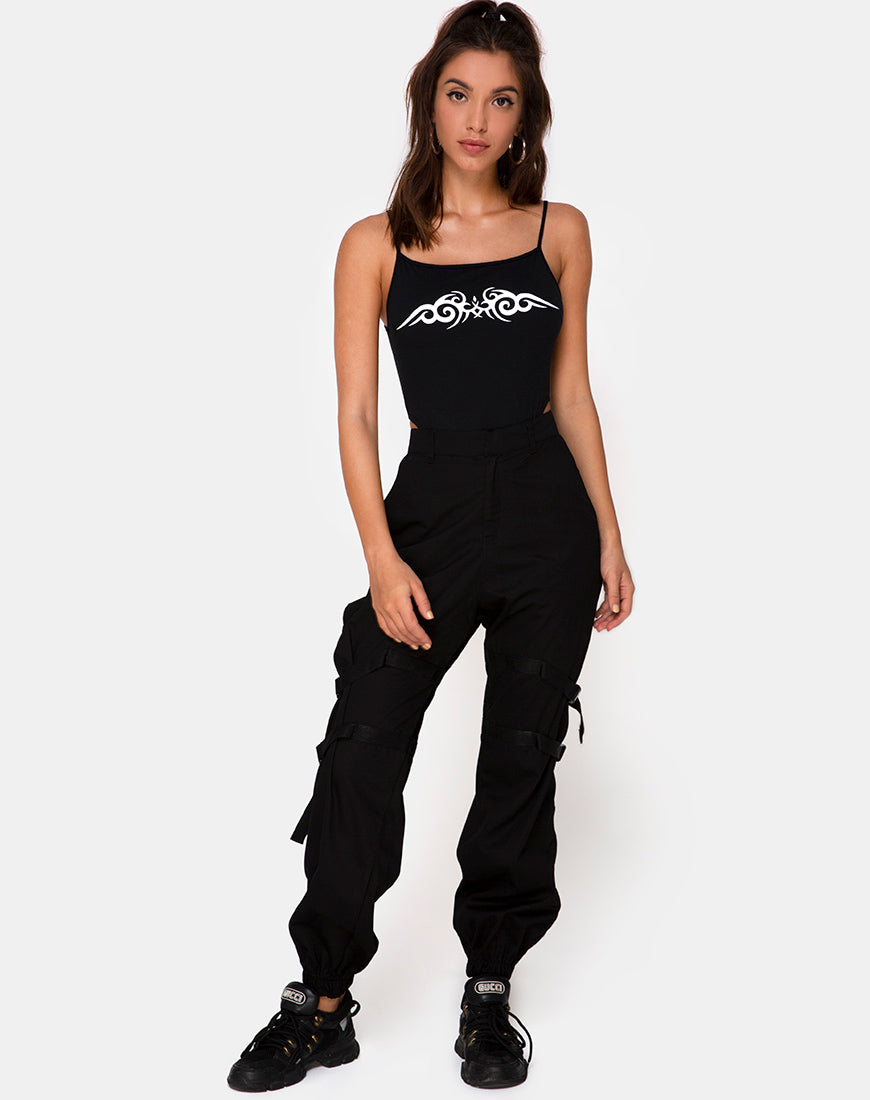 Image of Solemo Bodice in Black with White Tribal