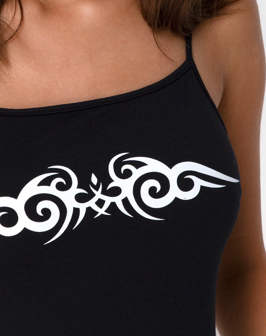 Image of Solemo Bodice in Black with White Tribal