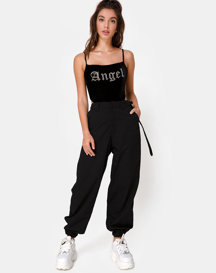 Image of Solemo Bodice in Black with Angel Diamante Hot Fix