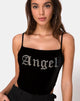 Image of Solemo Bodice in Black with Angel Diamante Hot Fix