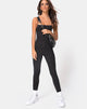 Image of Solita Unitard in Pinstripe Black