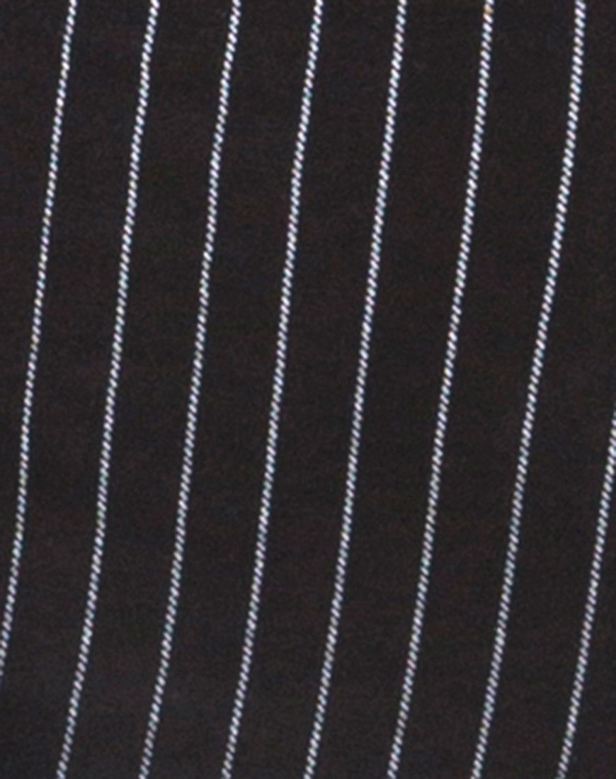 Image of Solita Unitard in Pinstripe Black